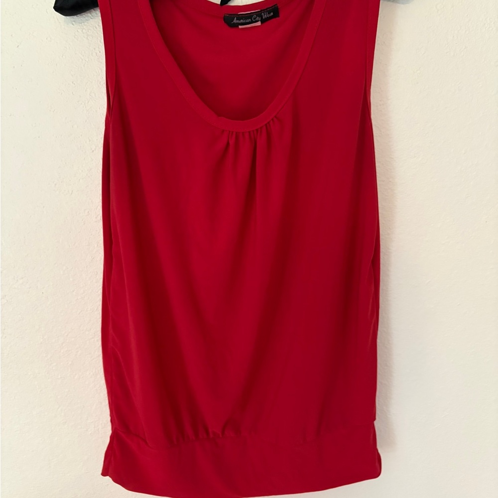 American City Wear Vibrant Red Scoop Neck Tank